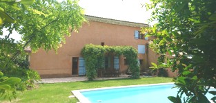 Typical provencal house with salted water swimming pool