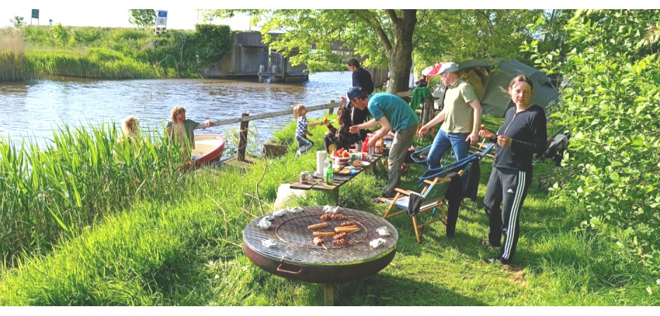 Old farmhouse on campsite along river