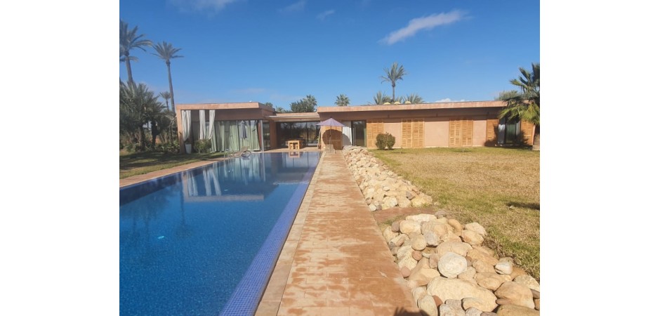 House in the middle of a palm grove