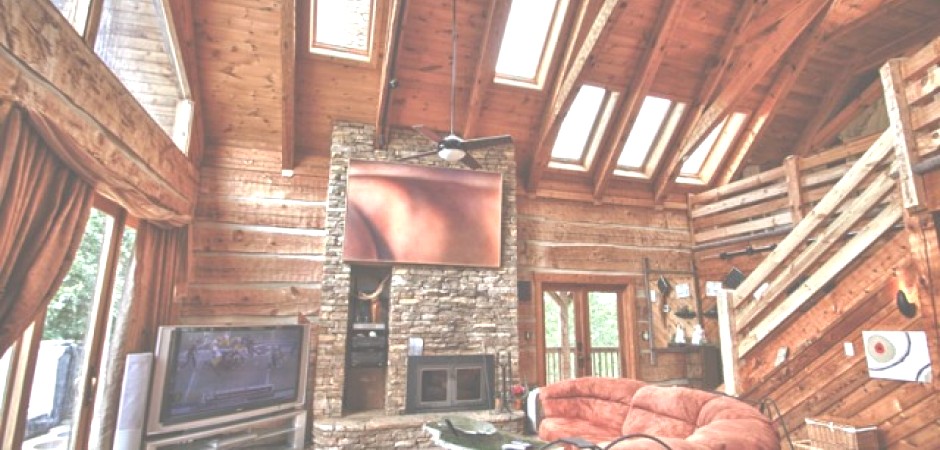 This secluded log cabin sits on top...