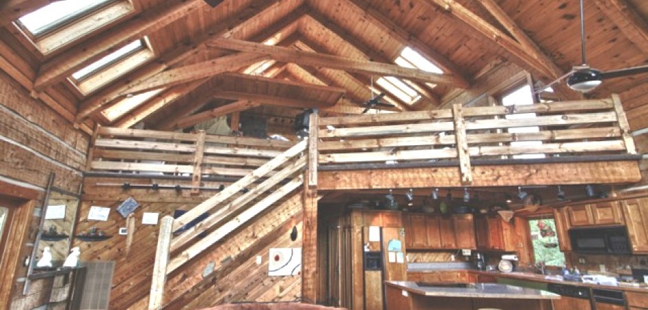 This secluded log cabin sits on top...