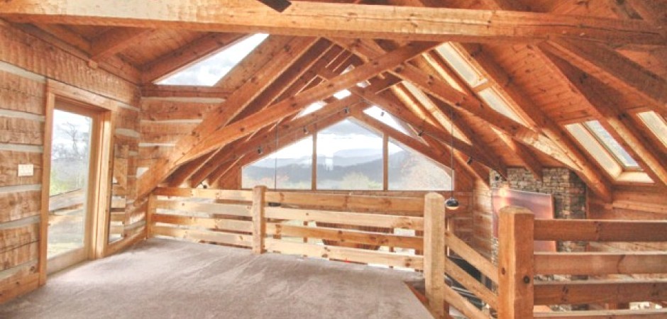 This secluded log cabin sits on top...